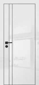 Межкомнатная дверь HGX-20 черная кромка с 4-х ст. Белый глянец