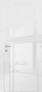 Межкомнатная дверь HGX-20 AL-хром кромка с 4-х ст. Белый глянец